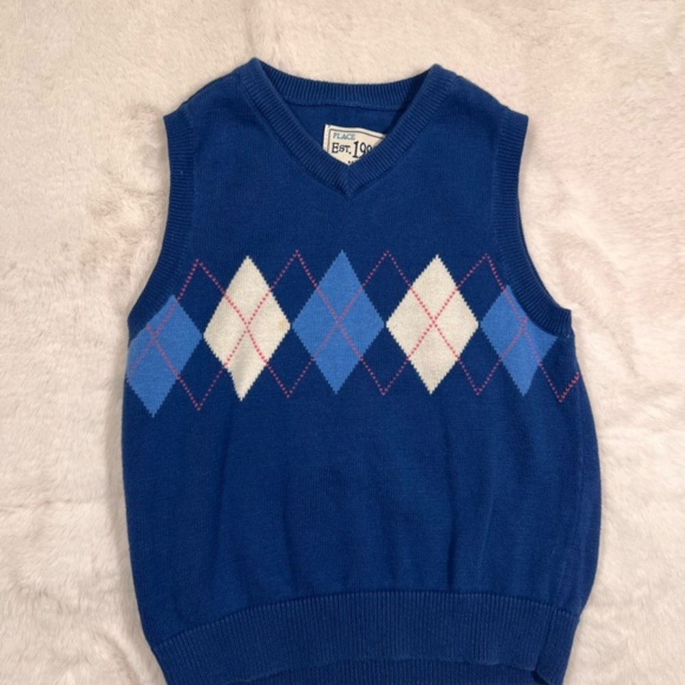 Children's Place sweater vest, blue, size 18-24 months, USED - Picture 5 of 10